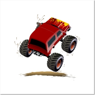 Cartoon Monster Truck Posters and Art